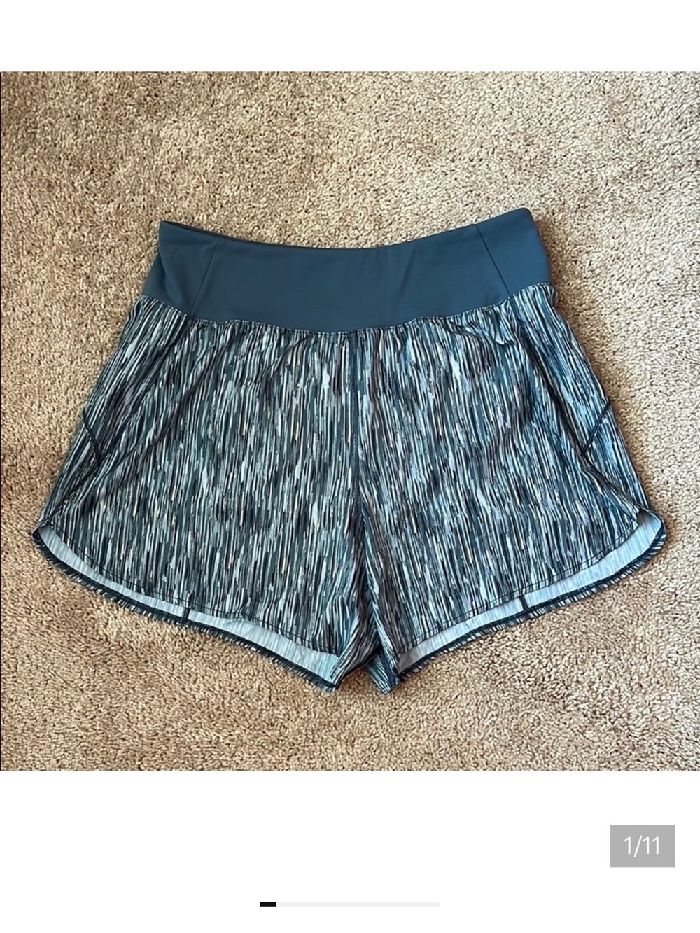 Spanx Get Moving Blue Brushstroke Athletic Shorts